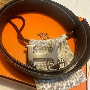 Hermes Reversible Mini Constance H Belt Black/Brown 100cm 100 % Authentic